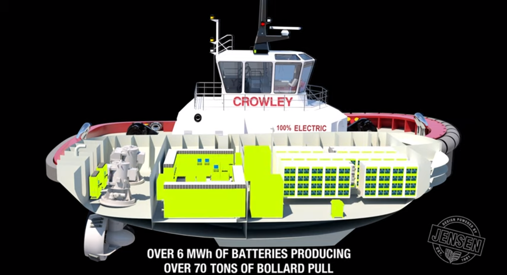 Crowley Completes First U.S. Design for Fully Electric Tug