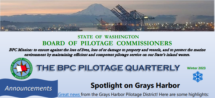 Winter Edition of the BPC Pilotage Quarterly published - Marine-Pilots.com