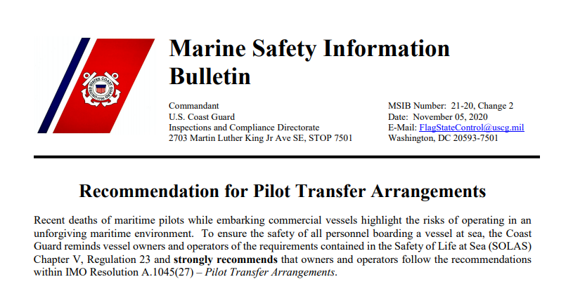 Updated Marine Safety Information by U.S. Coast Guard