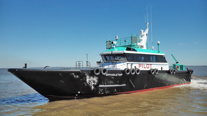 U.S. largest pilot boat delivered to Texas. Stabilized by Humphree.