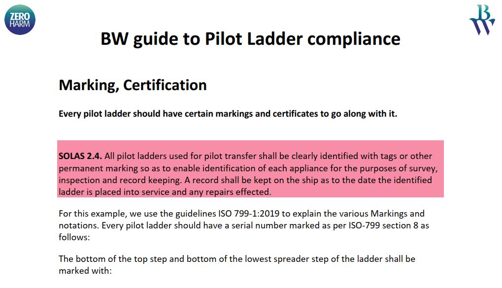 BW guide to Pilot Ladder compliance