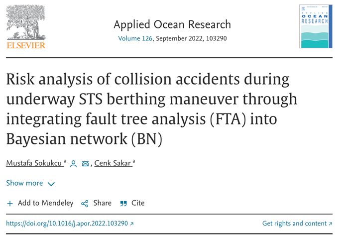 Risk analysis of collision accidents during underway STS berthing maneuver through integrating fault tree analysis (FTA) into Bayesian network (BN)