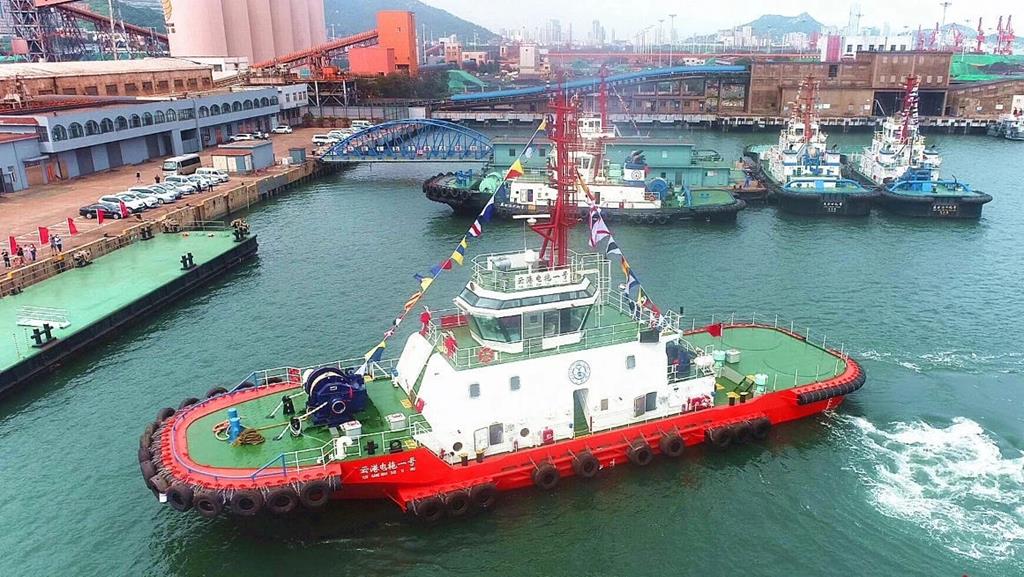 China's first fully electric tugboat delivered in Lianyungang
