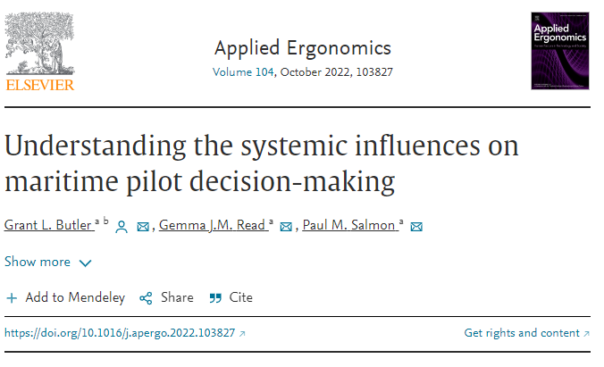 Study: Understanding the systemic influences on maritime pilot decision-making