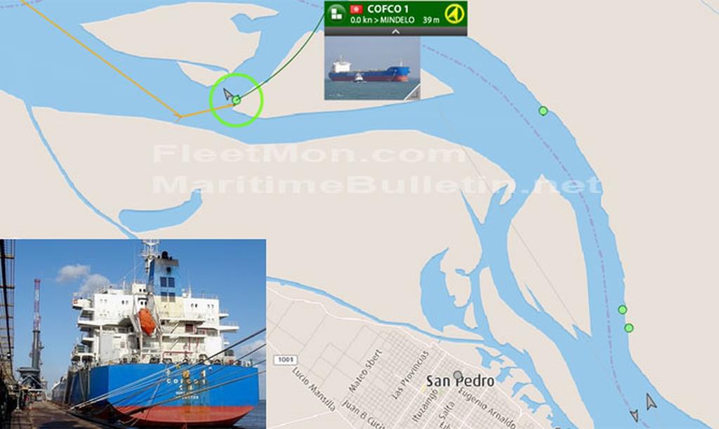 COSCO Panamax bulk carrier aground again, Parana river