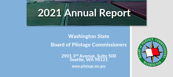 Washington State Board of Pilotage Commissioners: 2021 Annual Report
