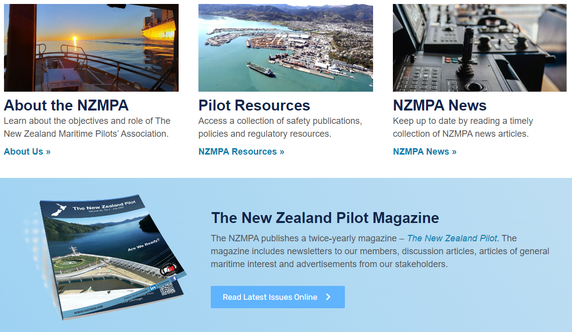 Screenshot from new NZMPA website